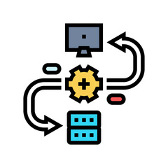 api connection big data color icon vector. api connection big data sign. isolated symbol illustration