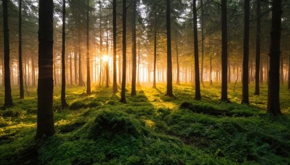 Obraz premium sunrise in the forest