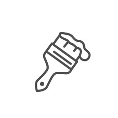 Paint brush thin outline icon vector design good for web or mobile app