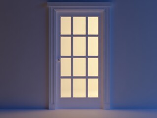 Obraz premium Illuminated Interior Door with Glass Panes