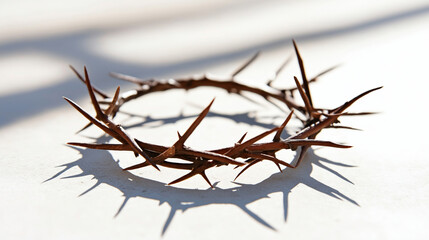 Crown of thorns on white background with shadow