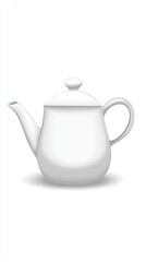 White Teapot Isolated on White Background