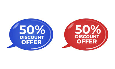 50% discount offer multicolored on white background
Frame, promotion icon, sales. discounts 3d