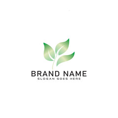 Plant or leaf growth logo icon design line style with circle round graphic element for agriculture, farm, ecology, greening earth logo template