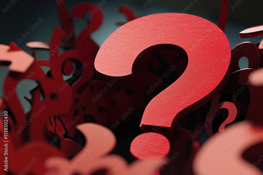 Poster a group of interconnected question marks forming a visual puzzle