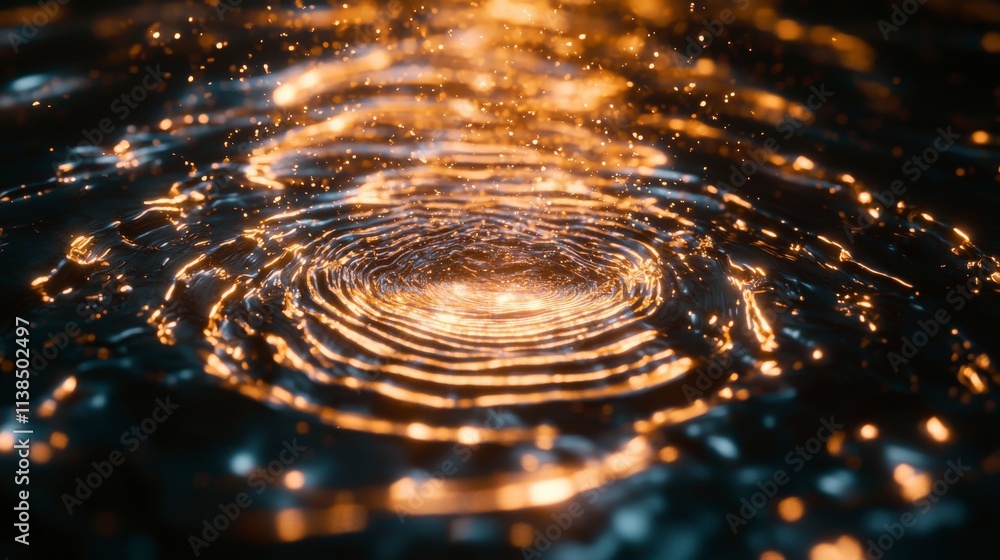 Aufkleber sound waves creating ripples on water surface nature photography serene environment close-up view fl