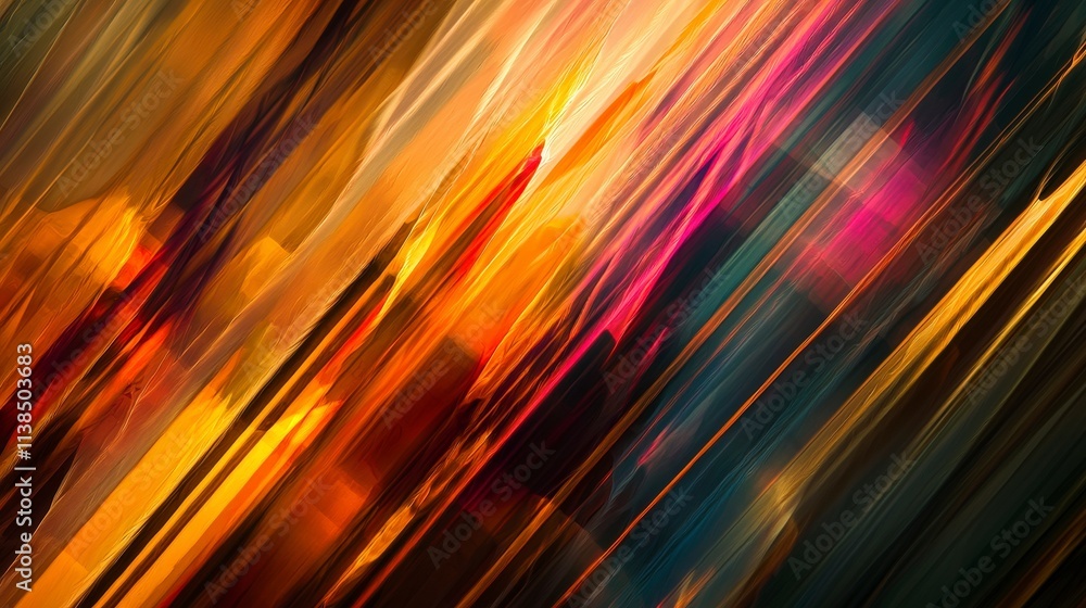 Leinwandbilder dynamic abstract lines and strokes create visual symphony in vibrant colors modern art digital creat