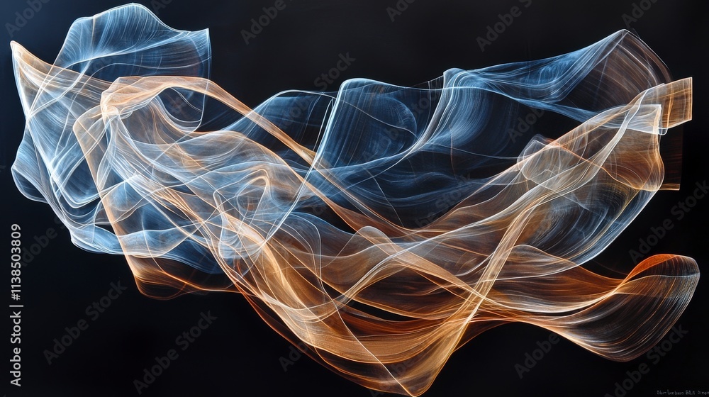 Poster abstract composition of fluid lines and colors digital art modern environment artistic perspective c
