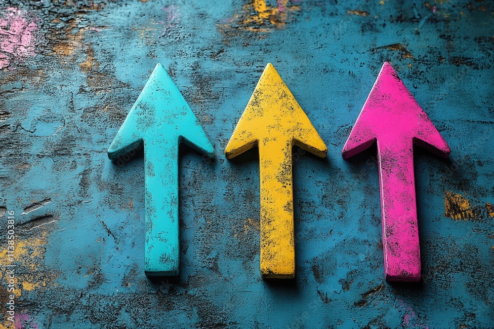 Poster Three colorful arrows pointing in different directions