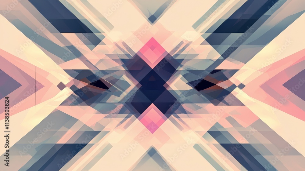 Poster Dynamic angular intersections abstract modern art in a vibrant digital composition for an aesthetic environment