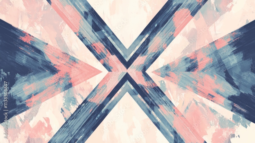 Fototapete Dynamic abstract design with angular intersecting lines digital space graphic art modern aesthetic unique perspective