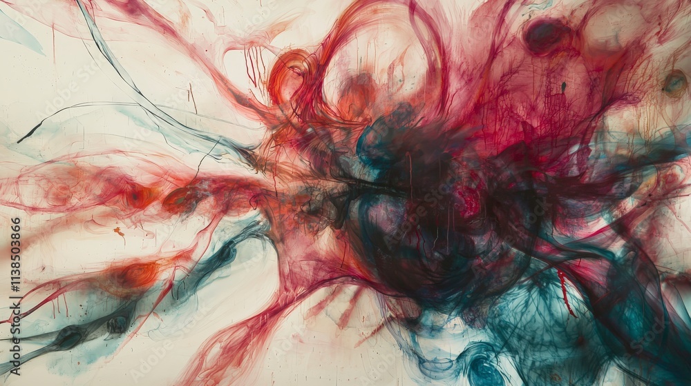Poster dynamic abstract art displaying elusive outlines gallery space contemporary artwork creative environ