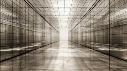 Abstract grid structure breaking apart modern art display digital environment futuristic perspective artistic concept