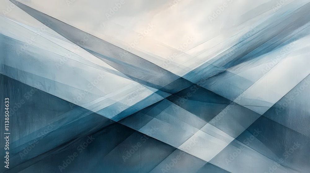 Leinwandbilder Dynamic intersection of sharp diagonal lines in serene gradient abstract art contemporary gallery minimalist design