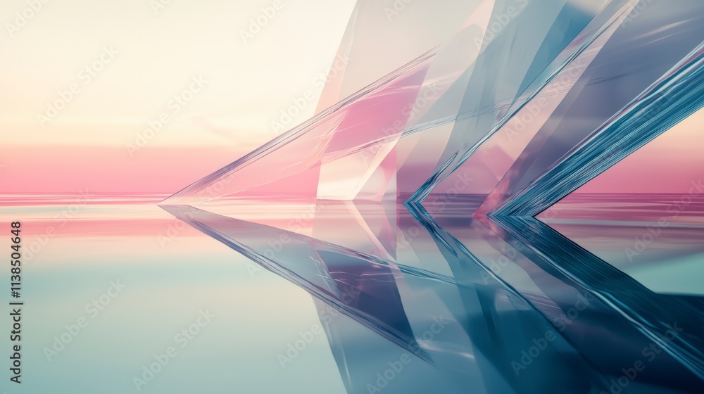 Leinwandbilder Dynamic diagonal lines intersecting serene gradient abstract art modern digital design calm environment aesthetic perspective