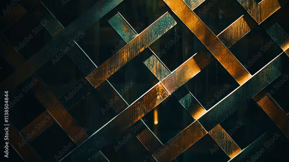 Poster Chaotic intersection of vertical and horizontal lines abstract design studio environment artistic perspective
