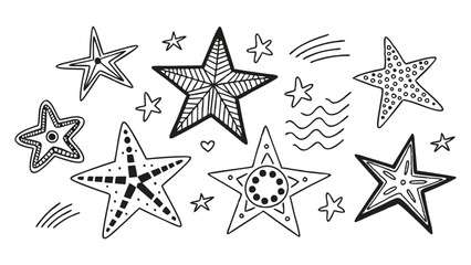 Fototapeta premium Abstract Hand-drawn Star Illustrations