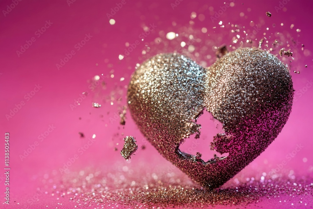 Poster a shiny heart icon with a world map inside, perfect for travel or adventure concepts