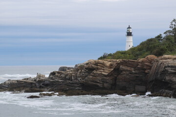 lighthouse on the coast of Maine
