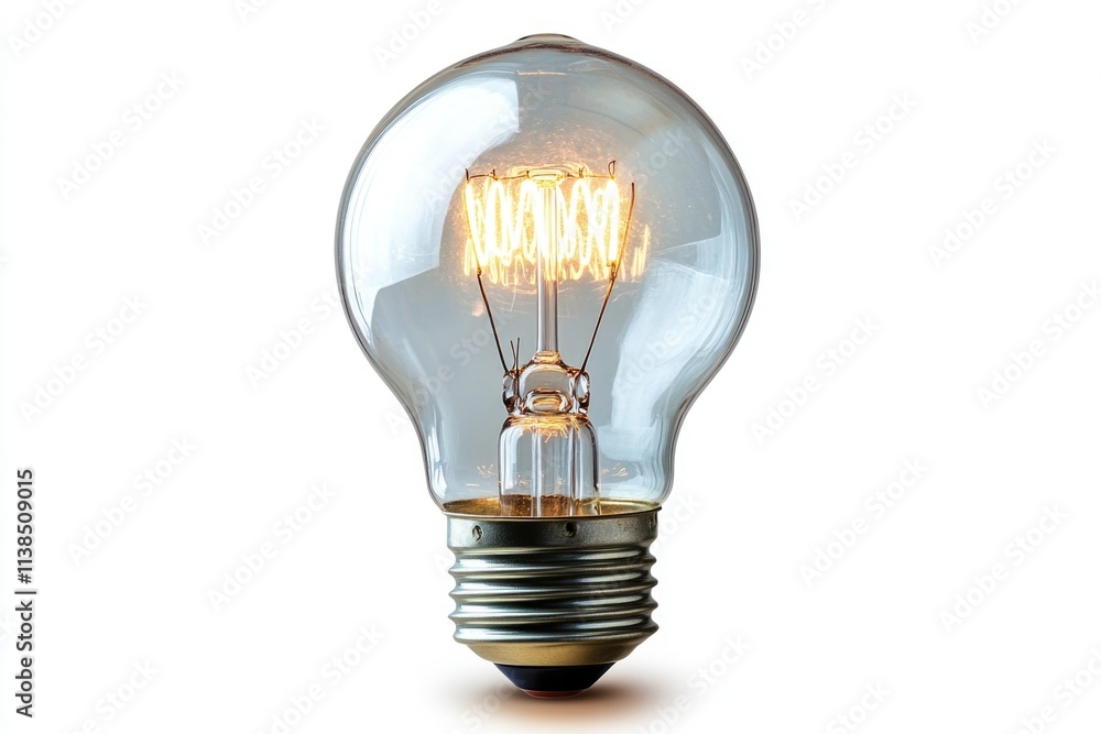 Poster a single light bulb sits on a table, ready for use