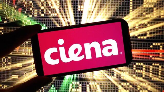 Konskie, Poland - December 15, 2024: Ciena Corporation logo displayed on mobile phone