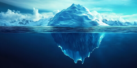  Massive Iceberg with Underwater Reflection in Calm Arctic Ocean