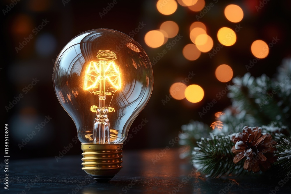 Poster a single light bulb sits on a table, ready to illuminate