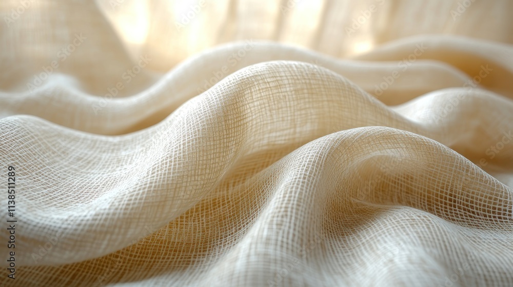 Aufkleber soft, flowing fabric with gentle waves and natural light creating an elegant ambiance.