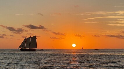 Ocean Sunset Key West Mallory Square Sailboats Florida Vacation Travel