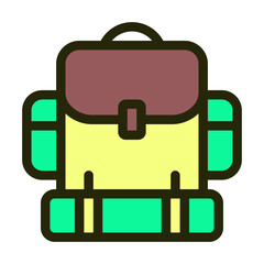 Camping and Hiking Gear Icons Set