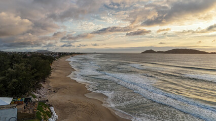 sunset over the beach