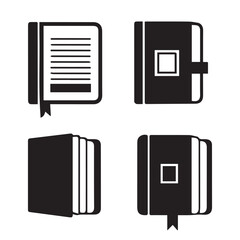 book set silhouette vector