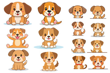 Editable Adorable Puppies: Playful and Furry Dog Vector Illustration with Creative, Colorful, and Trendy Design Elements EPS JPG
