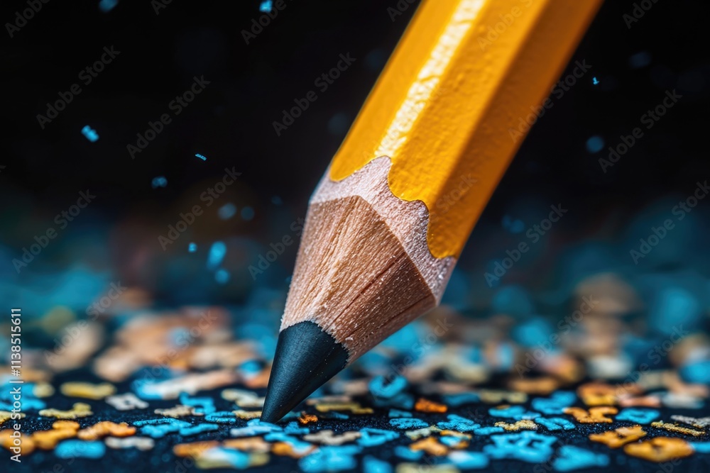 Poster a pencil with its tip stuck out, ready to write or draw
