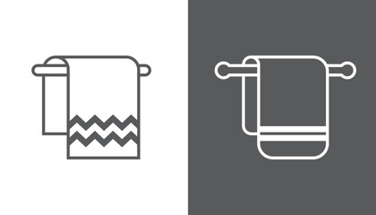 Bath towel on hanger icon set design isolated on white background. vector illustration