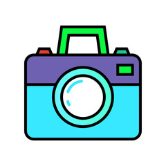 Colorful Camping and Hiking Icon Set