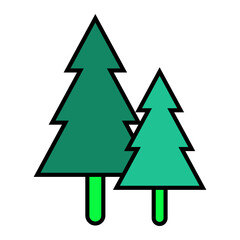 Colorful Camping and Hiking Icon Set