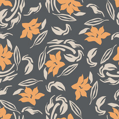 Fototapeta premium abstract a solid multicolor small and big flower mixed vector pattern arrangement with medium color, all over vector design with white background illustration digital