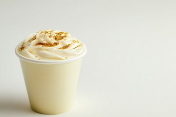Refreshing matcha latte made with almond milk sits against a clean white background. The drink is lightly topped with matcha powder, creating an energizing and visually appealing treat perfect for any