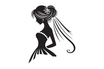 Minimalist Bride Silhouette Simple and Elegant Vector Art