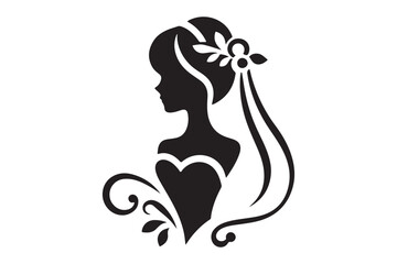 Beautiful Bride Silhouette Collection Wedding Design Elements