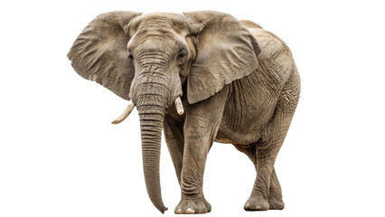 Majestic elephant standing tall with textured skin and powerful stance.