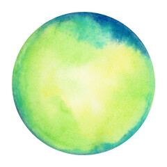 Hand painted watercolour circles colourful illustration.
