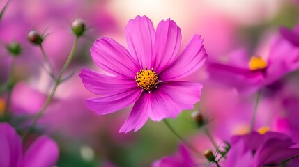 Obraz premium 6. A rich magenta pink background with a soft vignette effect around the corners
