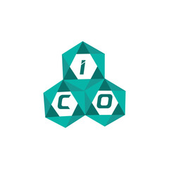 ICO creative minimalist letter logo. ICO unique vector initials alphabet letter logo design