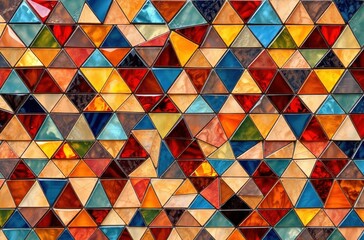 A vibrant mosaic of colorful triangles reveals