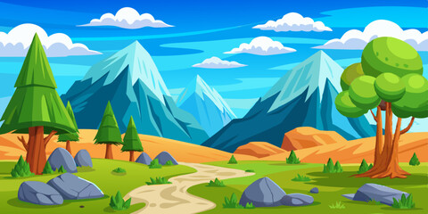 Panoramic View of Mountain Ranges with Lush Forests