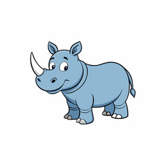 rhino cartoon isolated on white