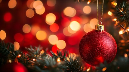 7. A bright red background with scattered bokeh lights for a warm and dreamy effect