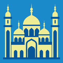 isolated black silhouette of a mosques collection, black silhouette mosque vector illustration